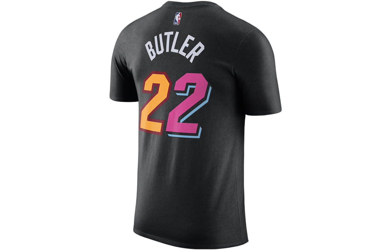 Men's Nike NBA Round Neck Pullover Basketball Sports Short Sleeve Miami Heat Butler 2 No. 2 Black T-Shirt DA7389-011