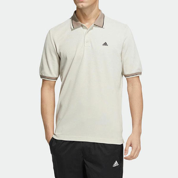 adidas Training Casual Short Sleeve Polo Shirt Tennis 'Beige' HS4392