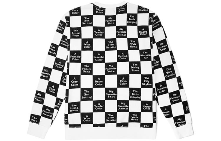 (WMNS) Vans Checkerboard 21 Boyfriend Crew Sweatshirt 'Black White' VN0A5LJJ705