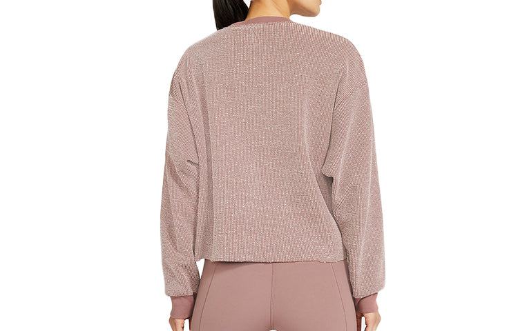 (WMNS) Nike Yoga Casual Round Neck Pullover Long Sleeves Smoke Grey Purple Red T-Shirt CU6339-298