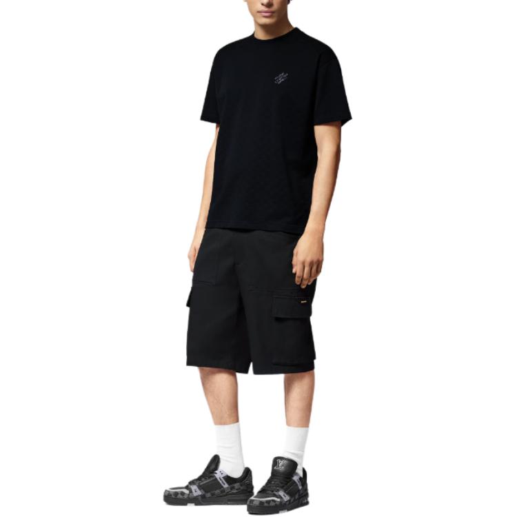 LOUIS VUITTON Damier Cotton Pique T-Shirt 'Black' 1AFRAL