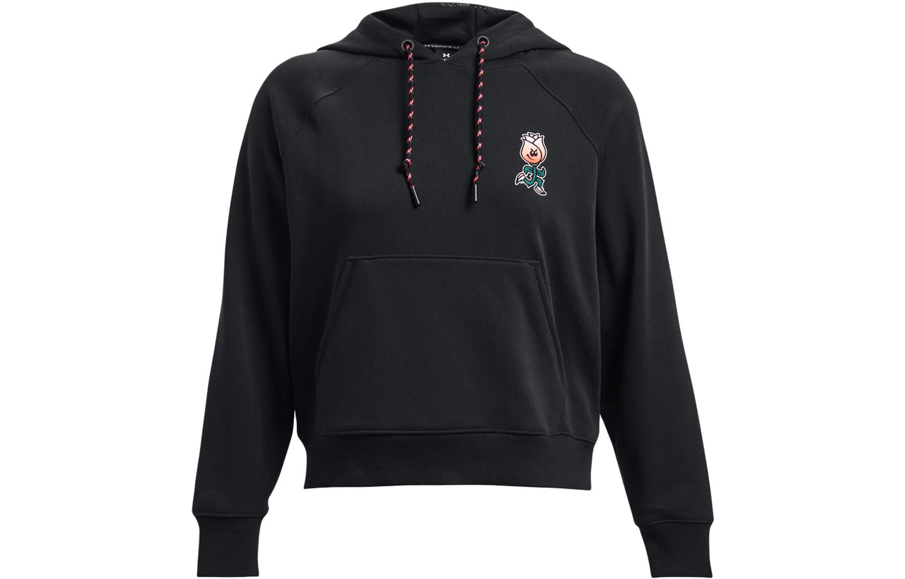 (WMNS) Under Armour Heavyweight Terry Rose Hoodie 'Black' 1379834-001