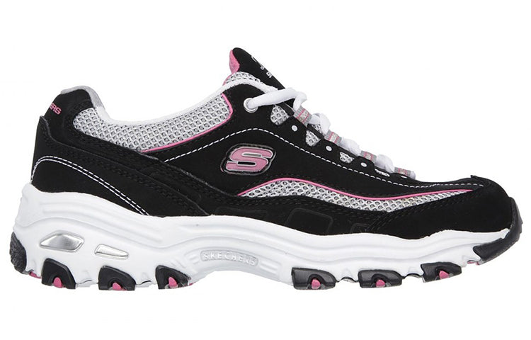 (WMNS) Skechers D'Lites Low-Top Daddy Shoes Black/Pink 11617-BKWP