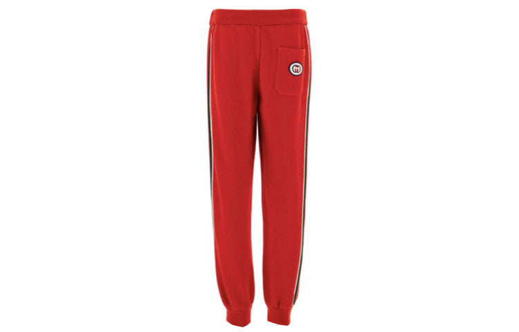 Gucci Wool Jersey Track Bottoms With Web 'Red' 673329-XJDUW-6057
