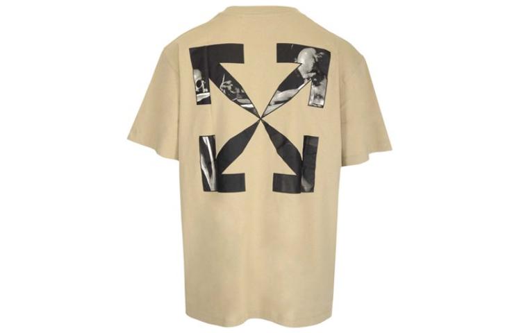 Off-White SS22 Geometry Arrow Printing Round Neck Short Sleeve Beige OMAA038S22JER0071710