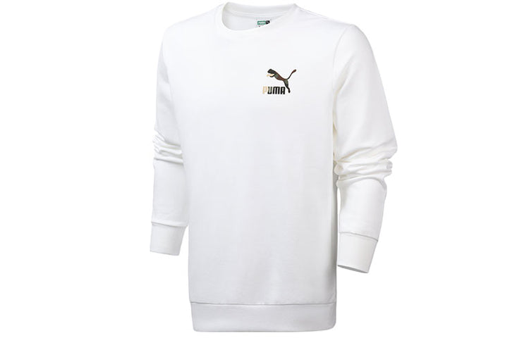PUMA Camouflage Logo Printing Round Neck Pullover White 578884-02