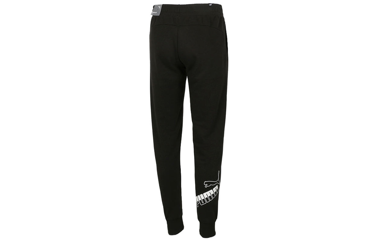PUMA Essentials Logo Pants 'Black White' 588671-01