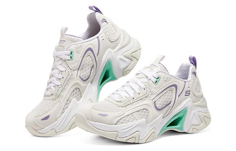 (WMNS) Skechers Stamina V3 'White Purple Green' 896181-WMLT