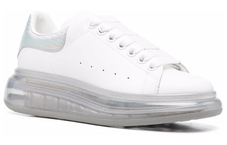 (WMNS) Alexander McQueen Leather Larry Oversized Sneakers 'White Iridescent' 611698WIB9U9620