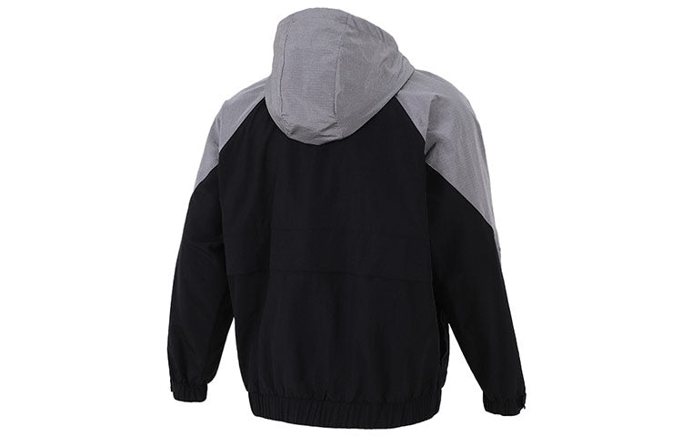 Men's adidas originals Contrasting Colors Raglan Sleeve Woven Hooded Jacket Black HC0328