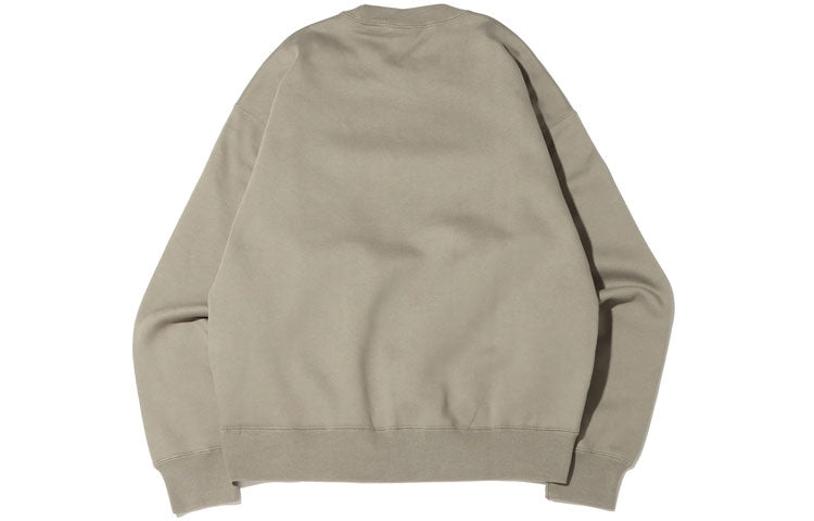 Men's Nike Lab Fleece Crew Solid Color Plush Stay Warm Sports Round Neck Pullover Olive Green DA0318-320