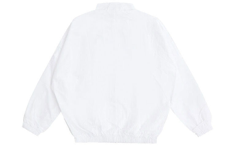 (WMNS) Nike SS22 Sportswear Essential Logo Pattern Wrinkled Woven Loose Stand Collar Jacket White DM6182-100
