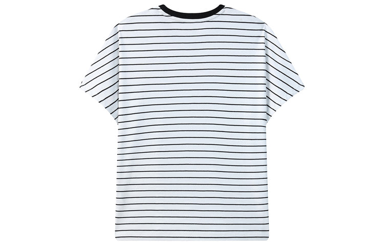 (WMNS) FILA Stripe Loose Sports Round Neck Short Sleeve Blue F11W121112F-NV