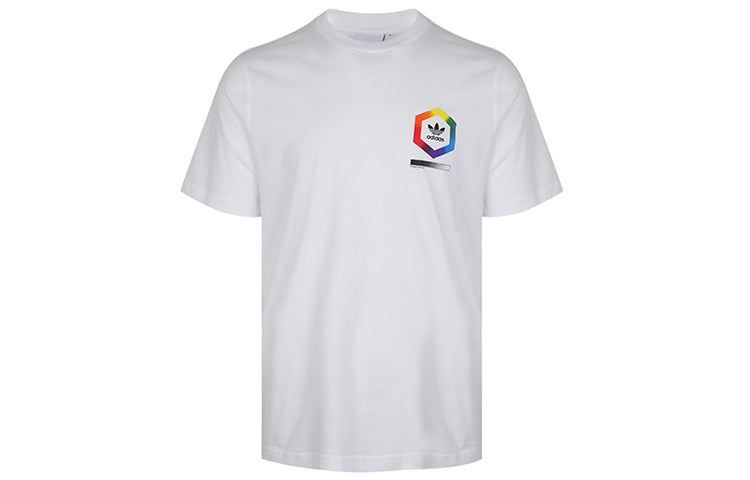 adidas originals Spectrum Tee Sports Printing Round Neck Short Sleeve White ED6927