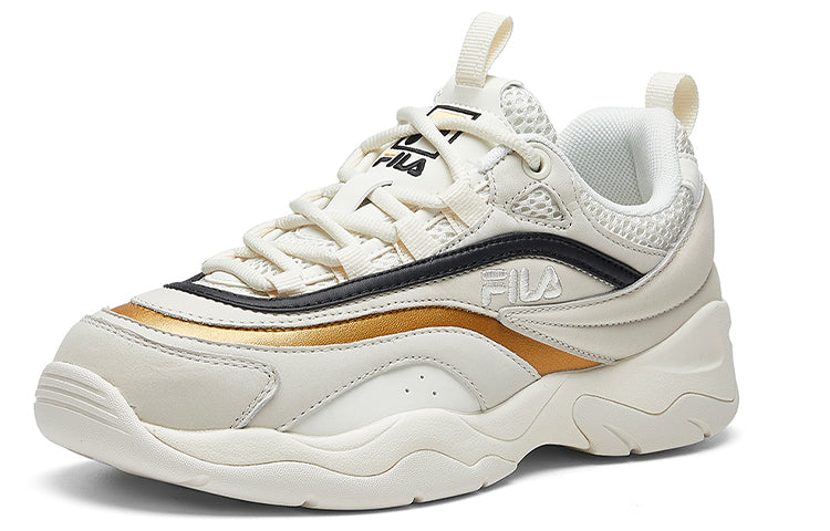 (WMNS) FILA Ray VNTG Low Running Shoes GS White/Gold F12W011104FWD