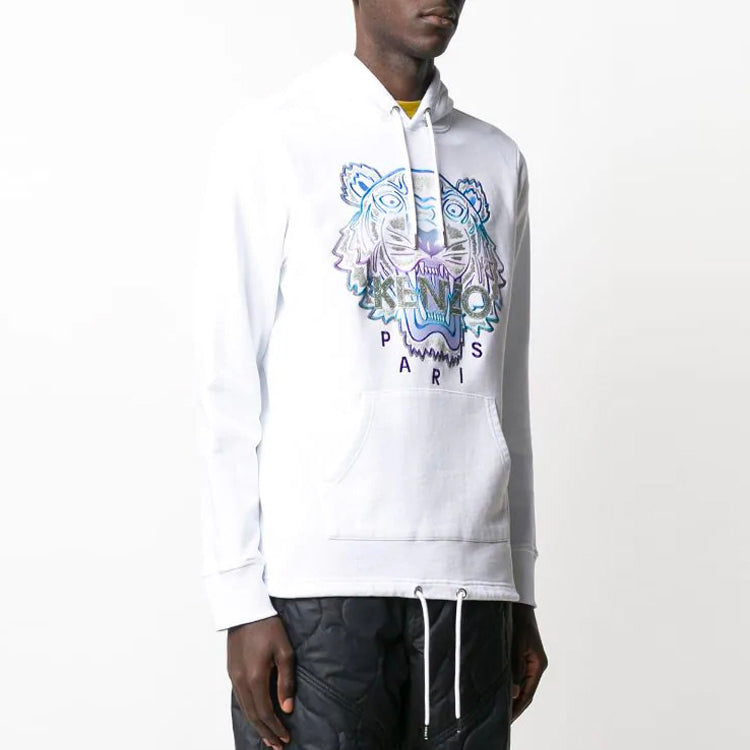 Men's KENZO TIGER Pattern Embroidered Printing White F965SW4444X7-01