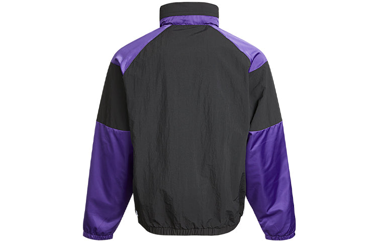 adidas neo M Ss Feb Wl Wb Contrasting Colors Sports Stand Collar Windproof Jacket Black GP4809