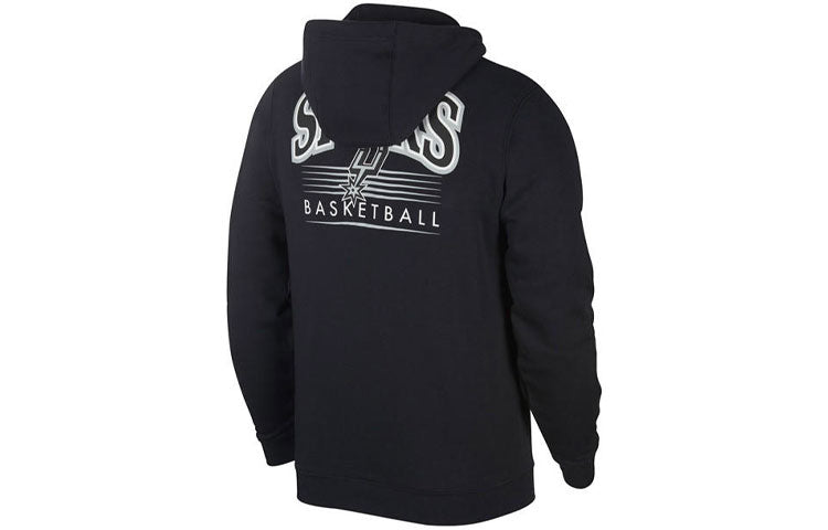 Nike San Antonio Spurs Casual Sports Zipper Hooded Jacket Black AQ2643-010