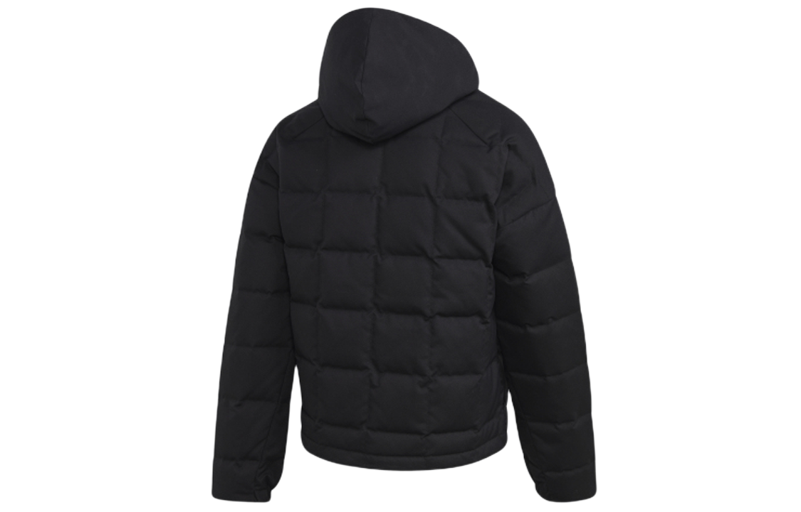 Men's adidas Solid Color High Collar Long Sleeves With Down Feather Black Jacket FR6633