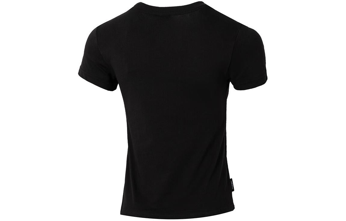 (WMNS) PUMA Wordmark Logo T-shirt Small Fit 'Black' 630356-01