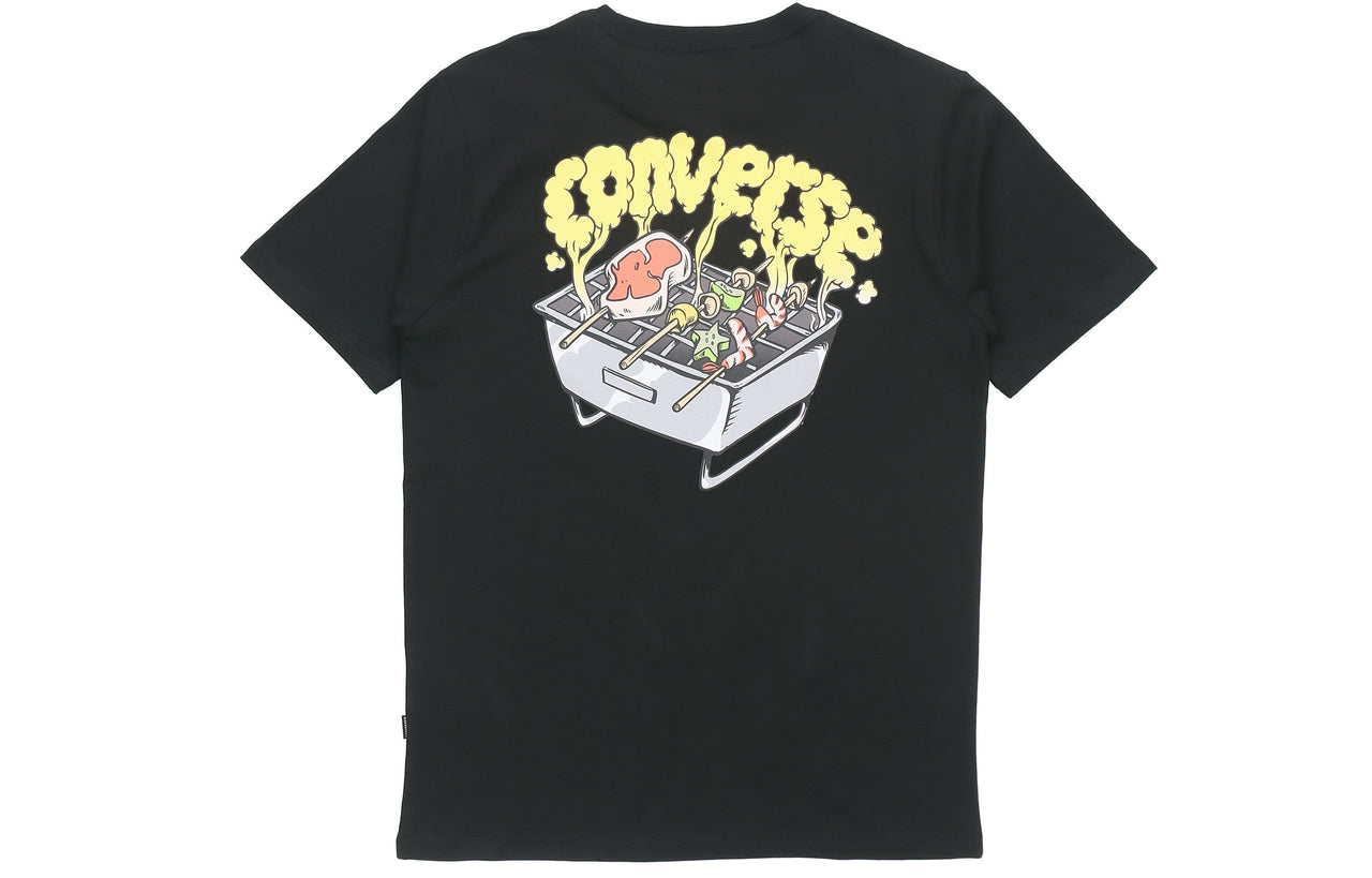 Men's Converse Pattern Casual Sports Short Sleeve Black 10021513-A02