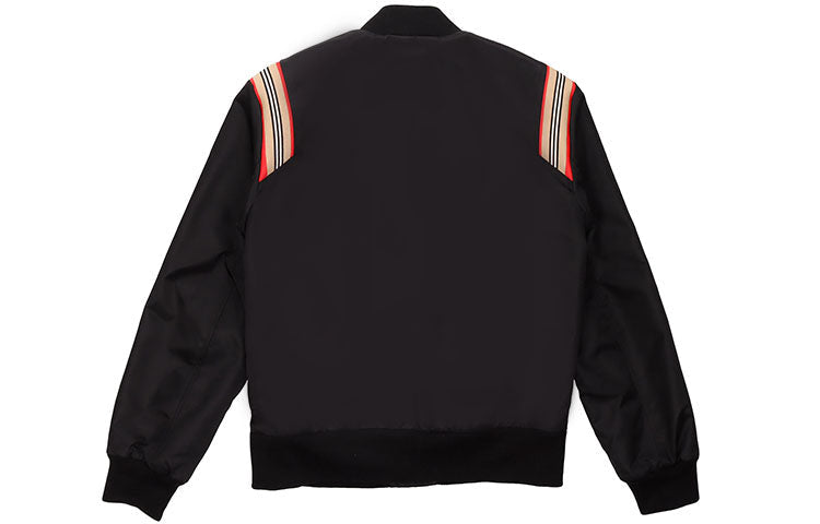 Burberry Classic Striped Shoulder Pilot Jacket For Men Black 80323621