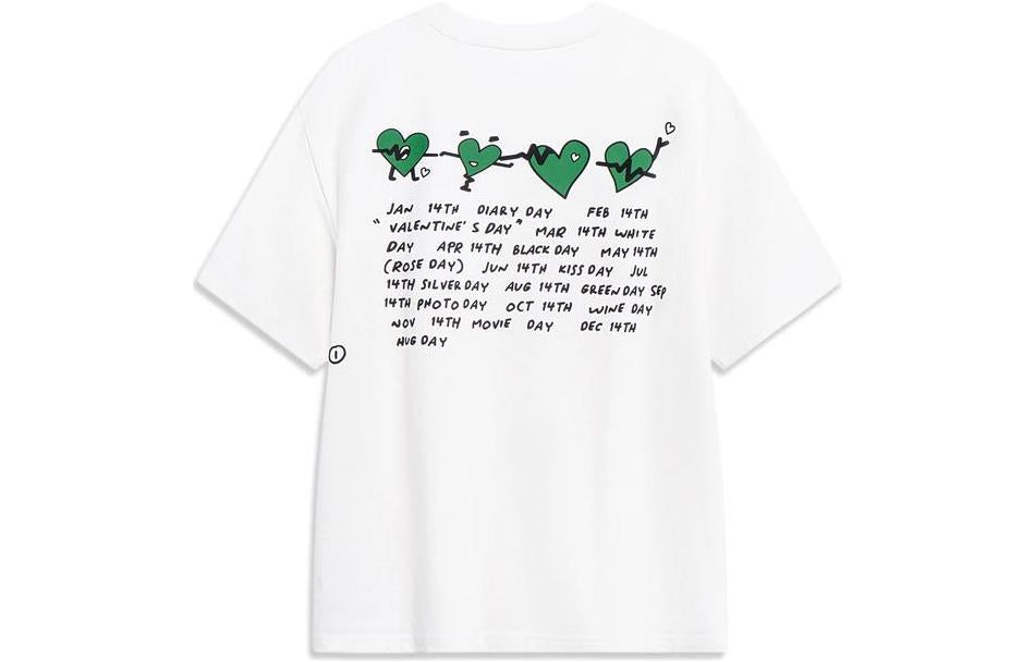 Li-Ning Heart Graphic T-shirt 'White' AHST627-1