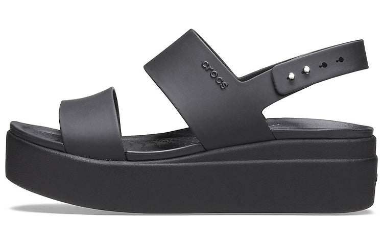 (WMNS) Crocs Brooklyn Thick Sole Casual Black Sandals 206453-060