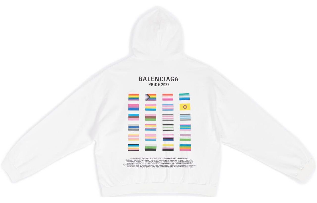 Balenciaga Pride Hoodie Boxy Fit 'White' 651799TMVO30904