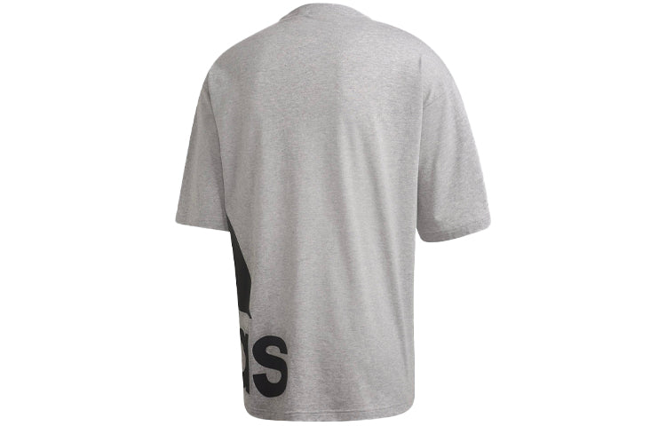 adidas M Mh Boxbos Tee Logo Printing Training Sports Round Neck Short Sleeve Gray GC7289