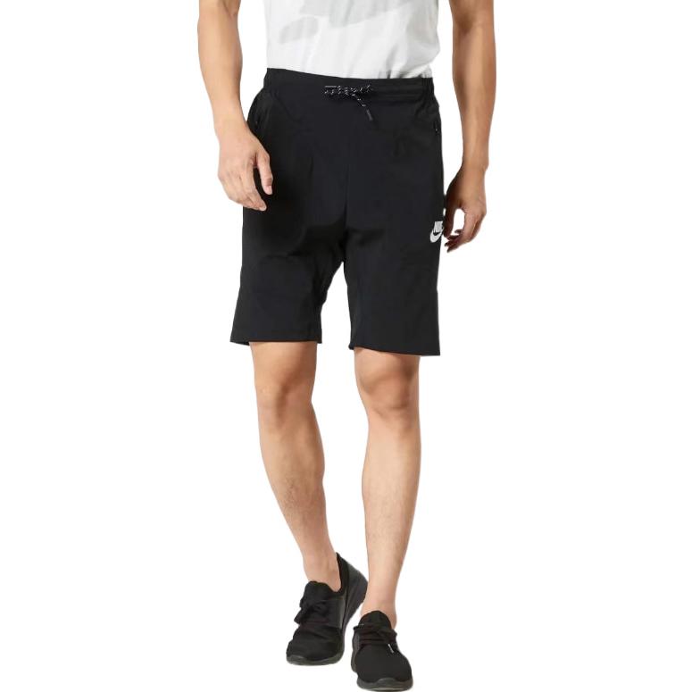 Men's Nike Solid Color Logo Printing Lacing Shorts Black 886805-010