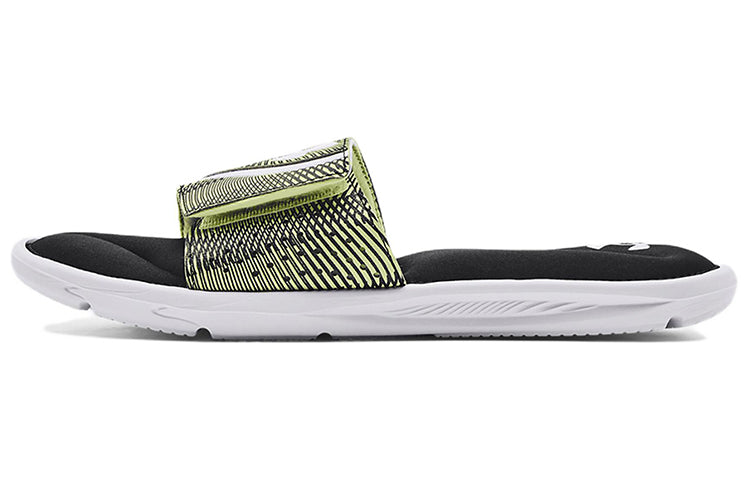 Under Armour Ignite 6 Graphic Strap Slide Sandals 'Black Green' 3024450-008
