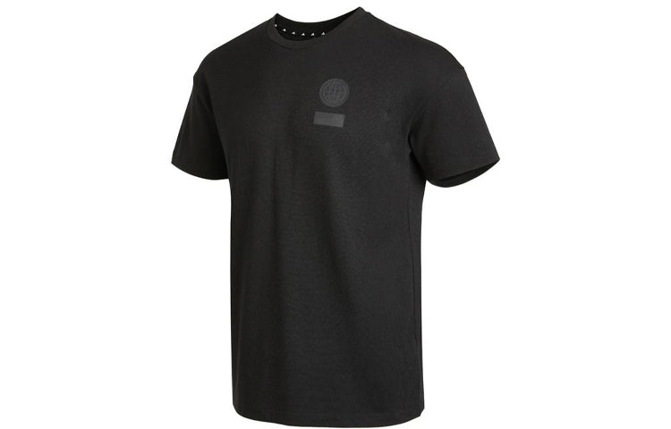 Men's adidas Logo Printing Solid Color Round Neck Short Sleeve Black T-Shirt GP0854