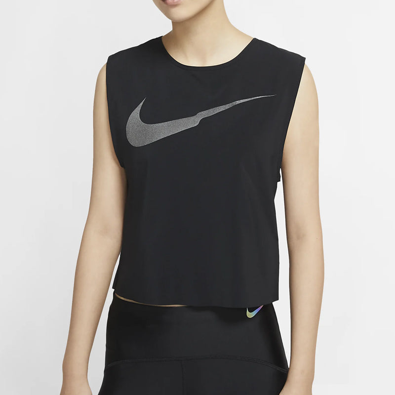 (WMNS) Nike AS W NK Run DVN TANK PLEATED Black CZ2836-010