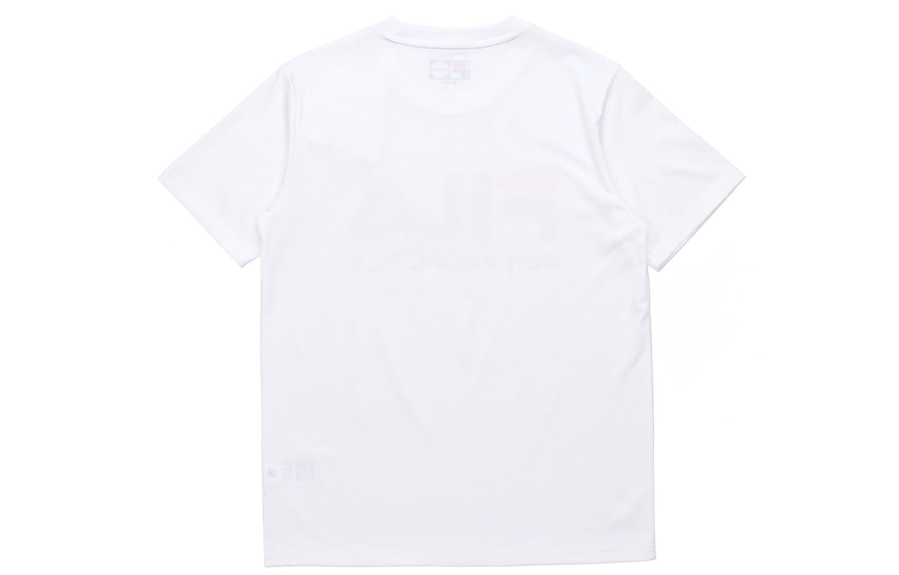 FILA FUSION Casual Logo Printing Round Neck Short Sleeve White T51M019150F-WT