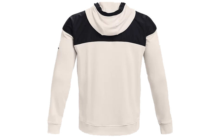 Men's Under Armour Rival Terry AMP Casual Sports Zipper Hooded Jacket White 1361595-112
