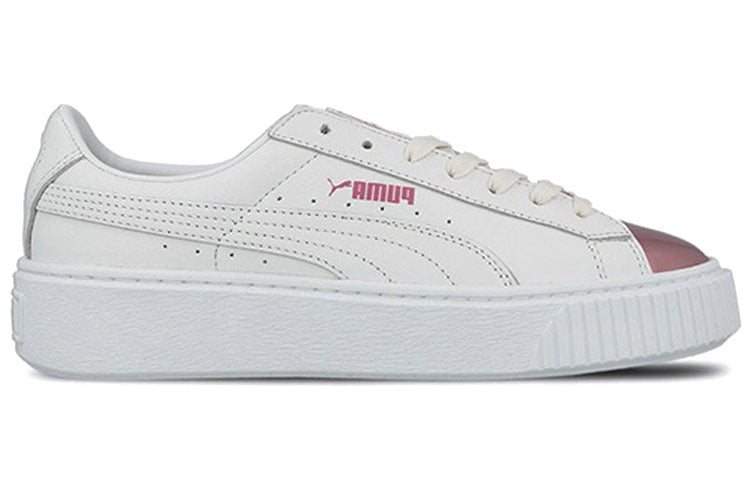(WMNS) PUMA Basket Platform Metallic 'S 'White/Lilac Snow' 366169-04