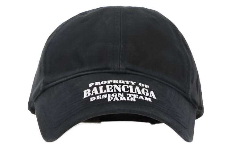 Balenciaga Property Of Embroidered Denim Ball Cap 'Black' 704097410B20107