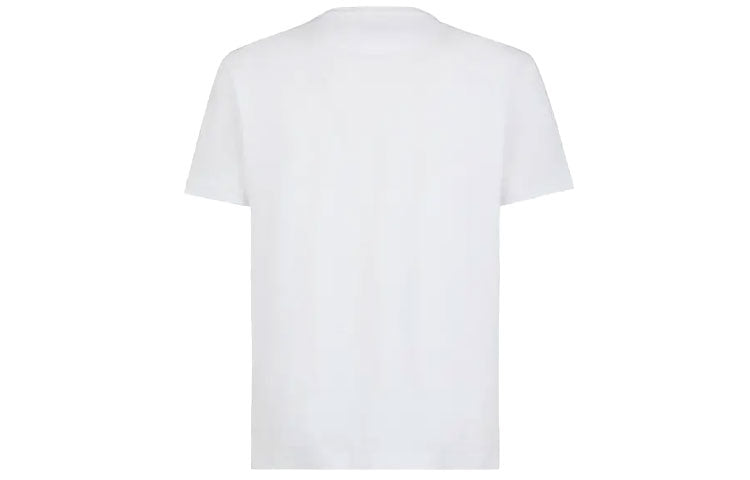 Men's FENDI SS21 Printing Cotton Short Sleeve White FY0894ADVJF0QA0