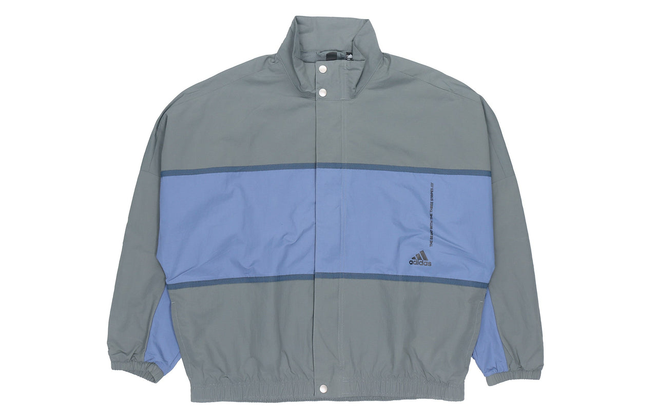 adidas M Wrd Wov Jkt Sports Loose Contrasting Colors Printing Woven Stand Collar Jacket Blue GL8682