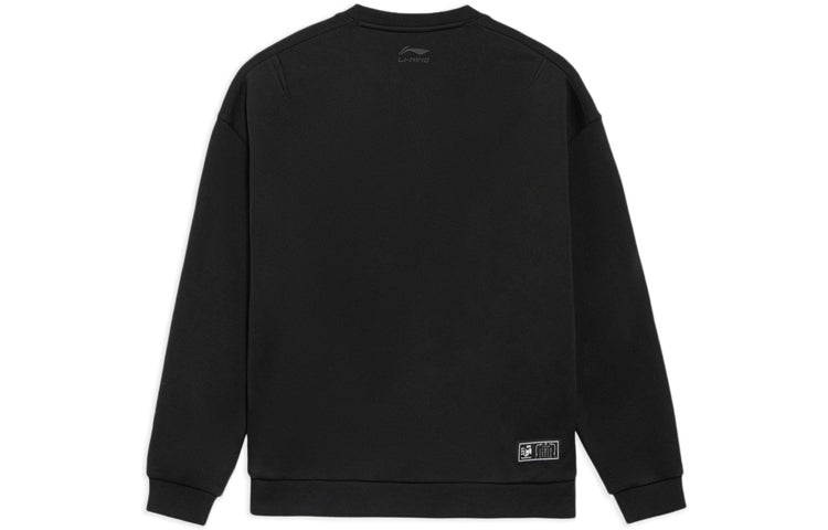 Li-Ning CF Sports Living Series Alphabet Embroidered Loose Round Neck Pullover 'Black' AWDS595-2