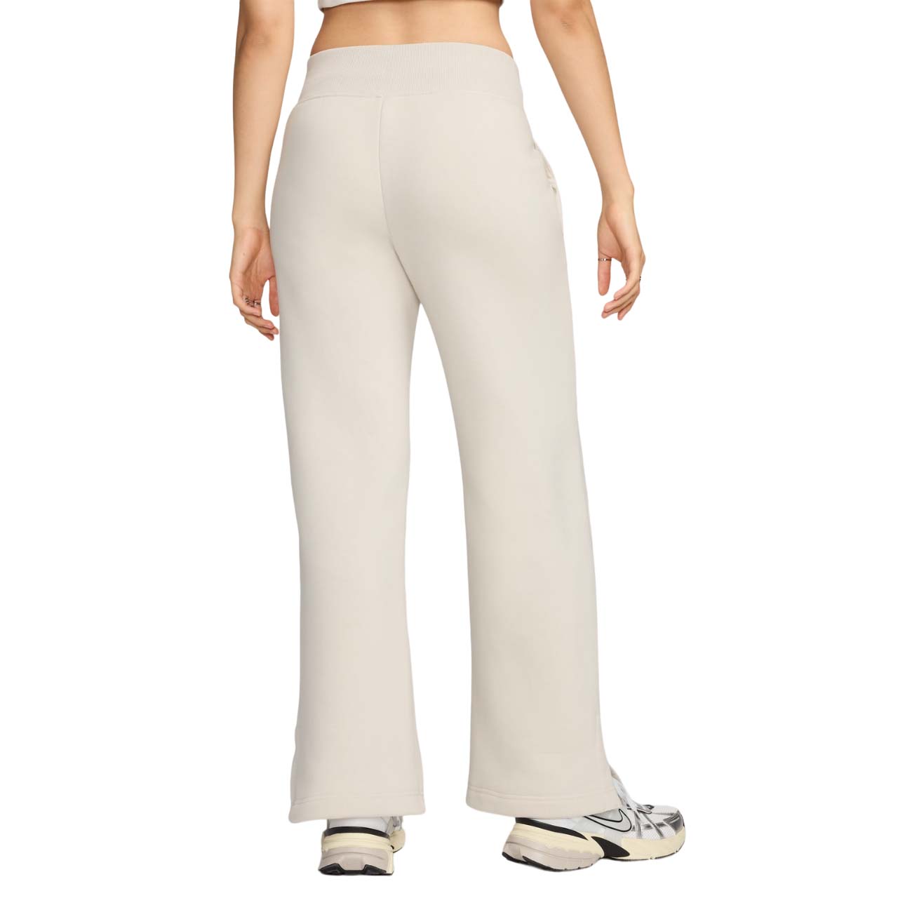 (WMNS) Nike Sportswear Phoenix Fleece High Waisted Wide Leg Logo Pants Asia Sizing 'Light Orewood Brown' FV7685-104