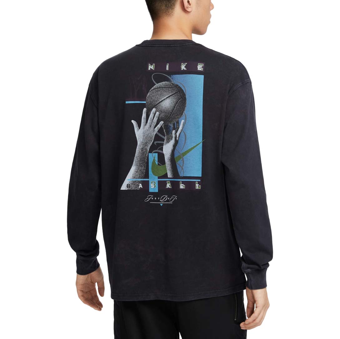Nike Max90 Long Sleeve Basketball T-Shirt Asia Sizing 'Black' HF6196-010