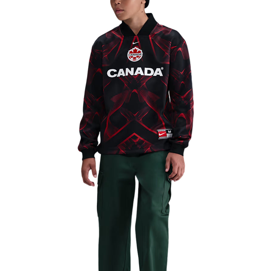 (GS) Nike Canada Hollywood Keeper Dri-FIT Soccer Jersey 'Black Sport Red White' IO2677-010
