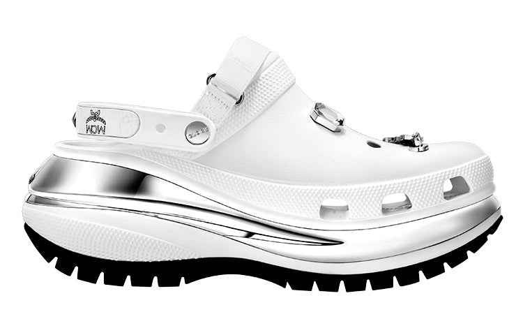 Crocs x MCM Mega Crush Clogs 'White Silver' MEXDAMM08WT