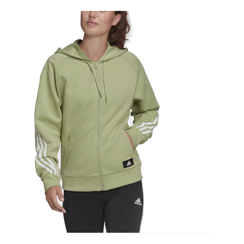 (WMNS) adidas Sportswear Future Icons 3-Stripes Hooded Track Top 'Green' HE1661