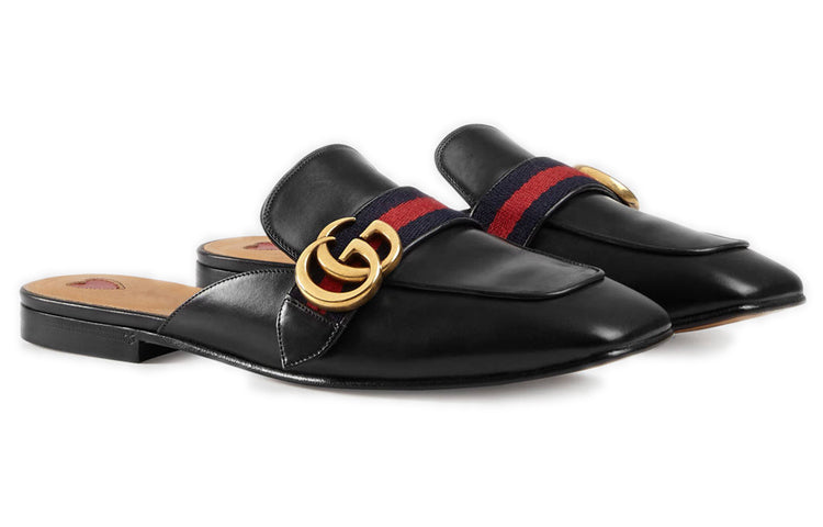 (WMNS) Gucci Leather Slipper 'Black' 423694-DKHC0-1061
