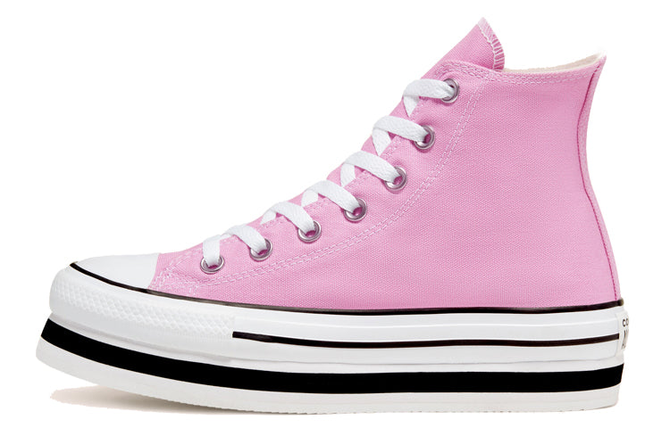 (WMNS) Converse Everyday Platform Chuck Taylor All Star Thick Sole Pink White Sneakers 'Pink Blue' 567995C