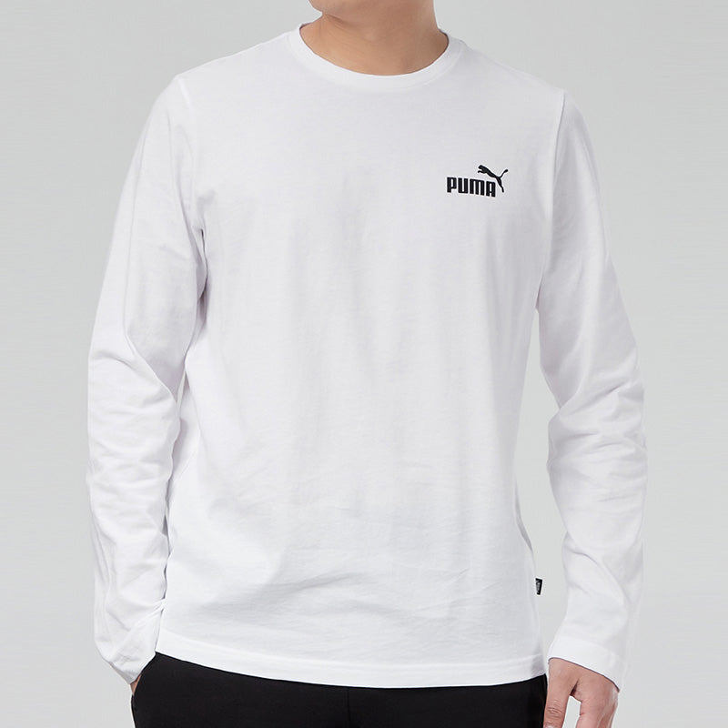 PUMA Logo Printing Colorblock Round Neck Long Sleeve 'White' 845924-02