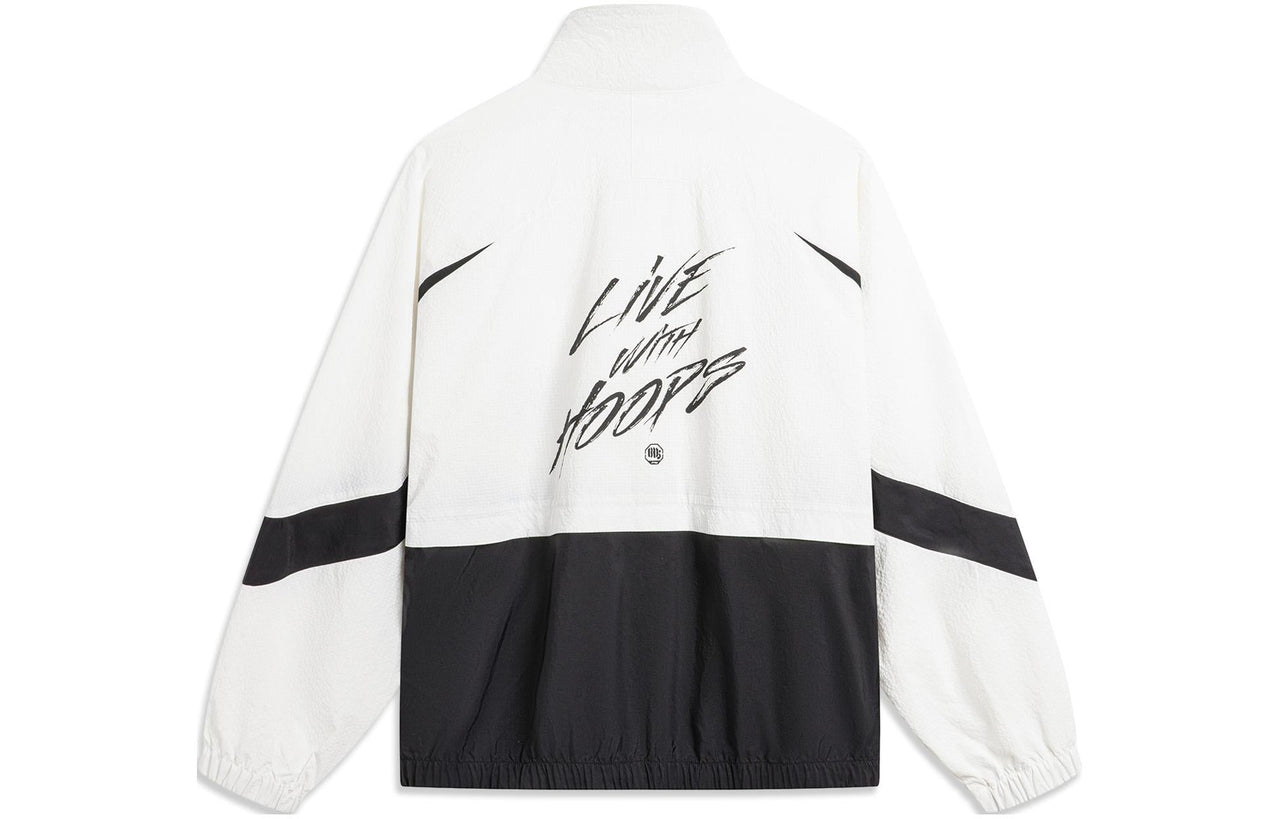 Li-Ning BadFive Hoops Graphic Jacket 'White Black' AFDU419-2